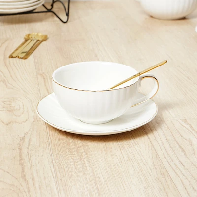 Gambar Appetite Pcs Lucille Teko & Cangkir Teh Porcelain Dengan Saucer 1.3 Liter Set 7 pcs - Putih