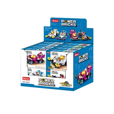 Gambar Sluban Set 57 Pcs Power Bricks Mexaho Pull Back - Ungu