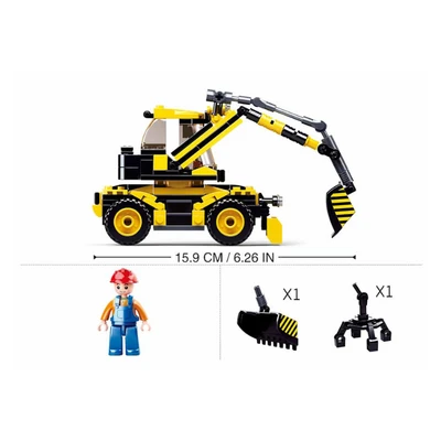 Gambar Sluban Set 196 Pcs Town Construction Excavator 2 In 1 196