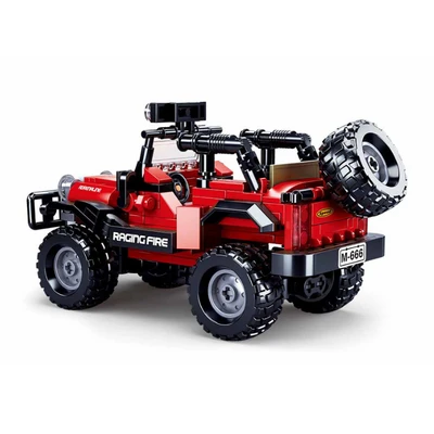 Gambar Sluban Set 253 Pcs Model Bricks Offroad Jeep - Merah