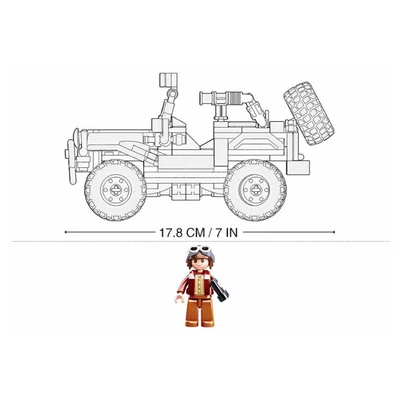 Gambar Sluban Set 253 Pcs Model Bricks Offroad Jeep - Merah