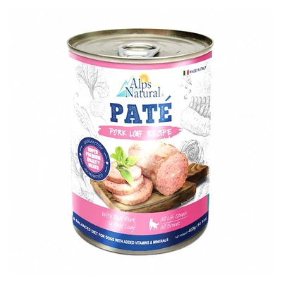 Gambar Alps Natural Makanan Anjing Basah All Life Stages All Breeds Pate Pork Loaf 400 gr