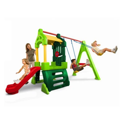 Gambar Little Tikes Set Perosotan Dan Ayunan Clubhouse Swing Natural - Mix