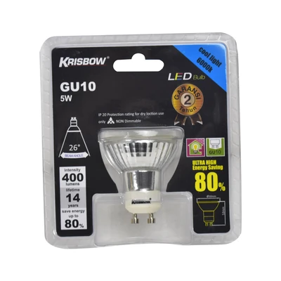 Gambar Krisbow Bohlam LED 5 Watt 400 Lumen Cool Daylight GU10 - Putih