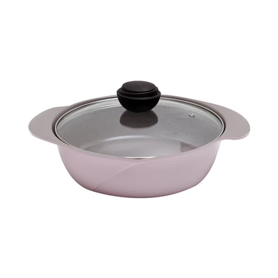 Gambar Cheftopf Panci Casserole Low Dengan Tutup Kaca 24 cm - Ungu