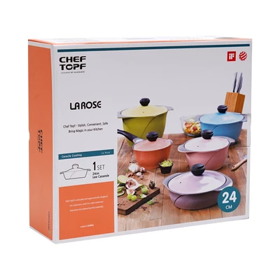 Gambar Cheftopf Panci Casserole Low Dengan Tutup Kaca 24 cm - Ungu