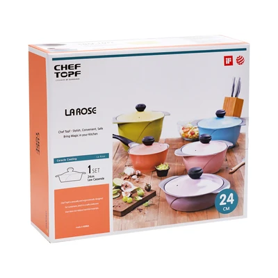 Gambar Cheftopf Panci Low Casserole Ceramic Coating 24 cm - Kuning