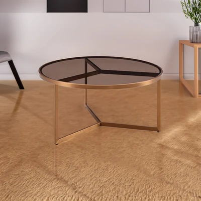 Gambar Home Galleria Denzel Meja Tamu Round - Cokelat Tan