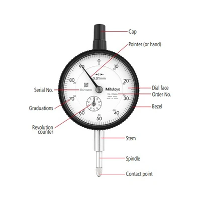 Gambar Mitutoyo Alat Ukur Dial Indikator 10/0.01 mm 2046A