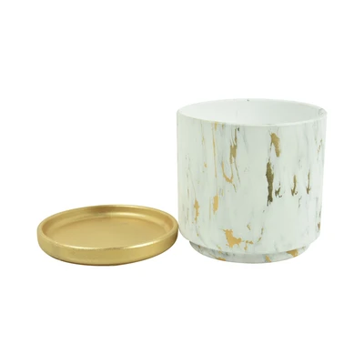 Gambar Informa Pot Tanaman Motif Marble Dengan Alas 13.3 cm - Gold