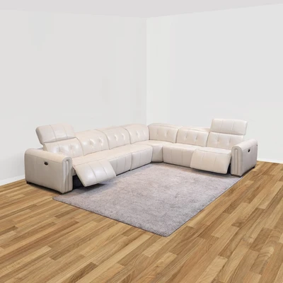 Gambar Domicil Hollywood Sofa Sectional Recliner Electric Kulit Kiri