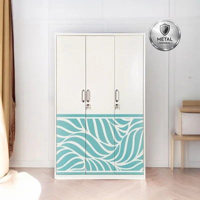 Gambar Informa Bloom Lemari Pakaian 3 Pintu - Putih/Biru
