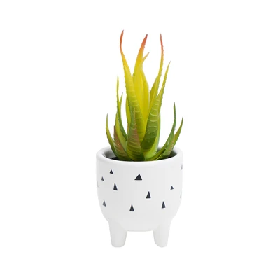Gambar Informa Tanaman Artifisial Aloe Vera Dengan Pot 7.1x7.1x16.5 cm - Putih/Hitam