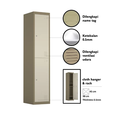 Gambar Informa Kiev Loker Besi 2 Pintu - Cokelat