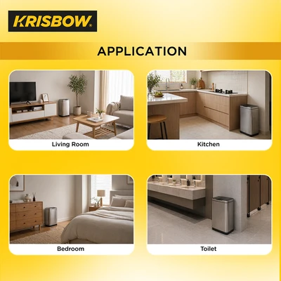 Gambar Krisbow Tempat Sampah Sensor Gerak Stainless Steel Rectangle 50 Liter - Hitam/Silver
