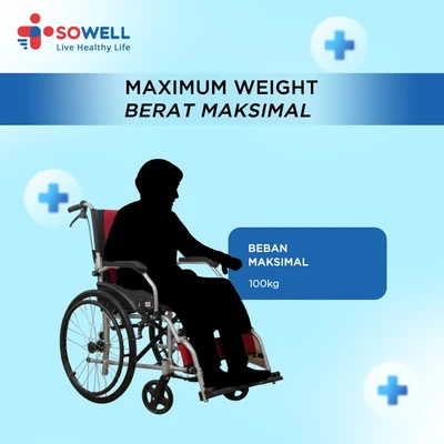 Gambar Sowell Kursi Roda Compact Aluminium Sha803