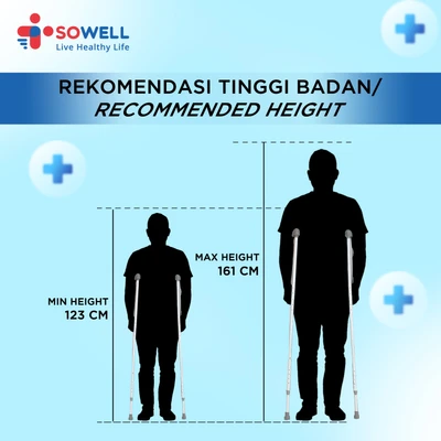 Gambar Sowell Ukuran S Tongkat Jalan Shoulder Crutch Shj301