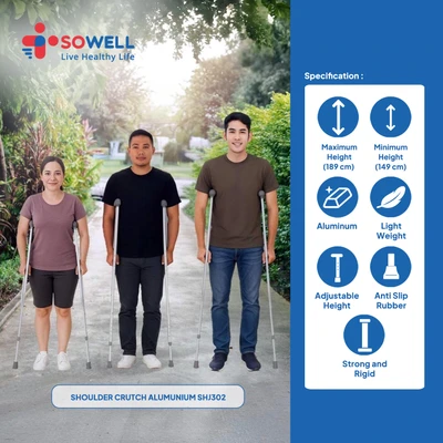 Gambar Sowell Ukuran M Tongkat Jalan Shoulder Crutch Shj302