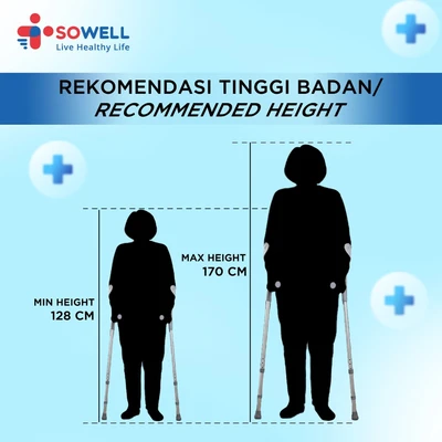 Gambar Sowell Tongkat Jalan Half Elbow Crutch Shj305