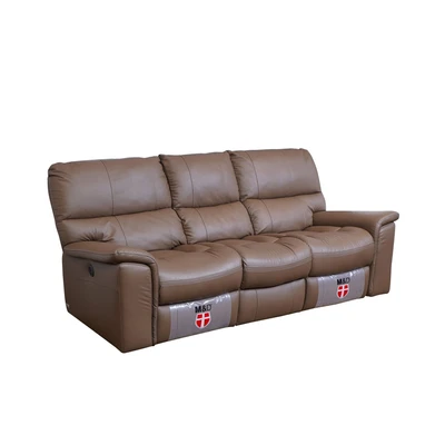 Gambar M & D Donatello Set Sofa Recliner Kulit - Cokelat Muda