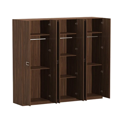 Gambar Informa Olin Iii Lemari Pakaian 6 Pintu - Cokelat Walnut