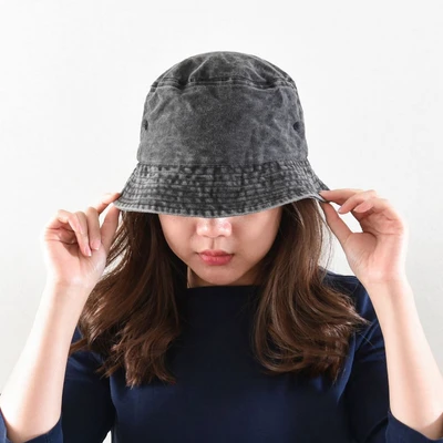 Gambar Ataru Topi Bucket Basic Denim - Hitam