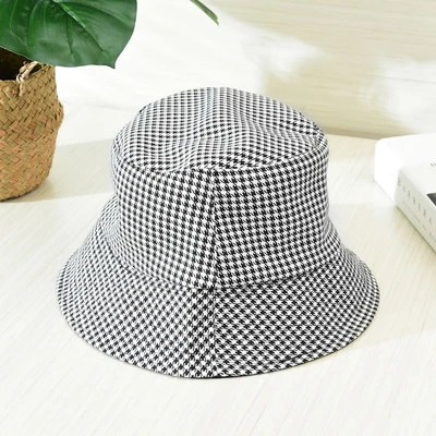 Gambar Ataru Topi Bucket Reversible Houndstooth - Hitam