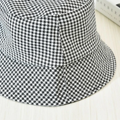 Gambar Ataru Topi Bucket Reversible Houndstooth - Hitam