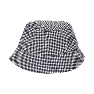 Gambar Ataru Topi Bucket Reversible Houndstooth - Hitam