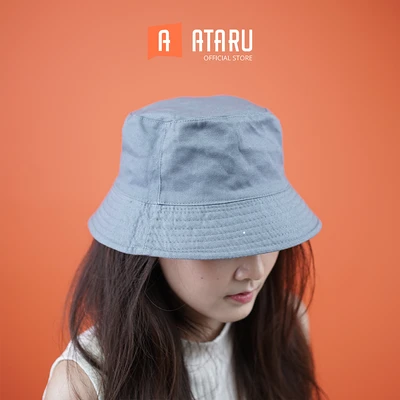 Gambar Ataru Topi Bucket Reversible - Biru/abu-abu