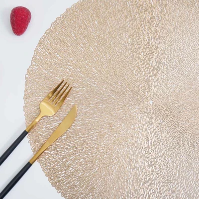 Gambar Appetite Lacer Tatakan Piring Round 38X38 cm Set 4 pcs - Gold