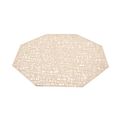 Gambar Appetite Lacer Tatakan Piring Octagon 38X38 cm Set 4 pcs - Gold
