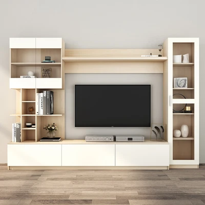 Gambar Informa Neo Salom II Set Lemari TV - Cokelat Maple/Putih