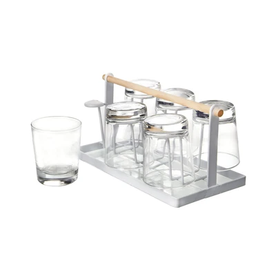 Gambar Appetite Set Munford Gelas Kaca Dengan Rak 220 ml - Putih
