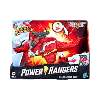 Gambar Power Rangers Dino Fury T-rex Champion Zord - Merah