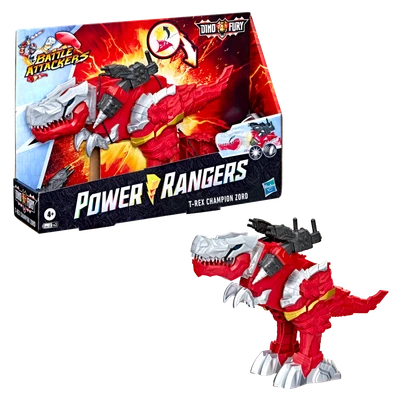Gambar Power Rangers Dino Fury T-rex Champion Zord - Merah