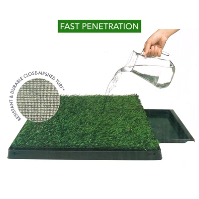 Gambar M-Pets Training Pads Grass Mat Dengan Tray
