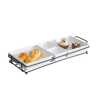 Gambar Appetite Homz Mangkuk Saji Dengan Rak Set 5 pcs - Putih