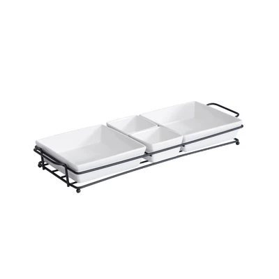Gambar Appetite Homz Mangkuk Saji Dengan Rak Set 5 pcs - Putih