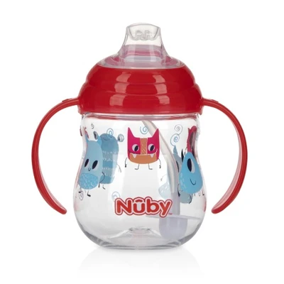 Gambar Nuby Botol Bayi Tritan Spout Monster Nb236 - Merah