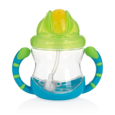 Gambar Nuby Botol Bayi Tritan Flipnsip Straw Bl/Gr Nb235