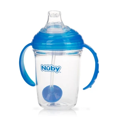 Gambar Nuby Botol Bayi Tritan Spout Dengan Straw Nb237 - Biru