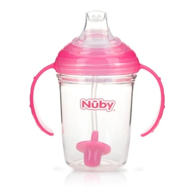Gambar Nuby Botol Bayi Tritan Spout Dengan Straw Nb237 - Pink