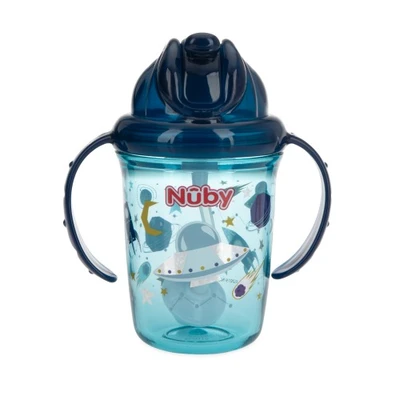 Gambar Nuby 240 Ml Botol Bayi Tritan Flip It Glitter Bluufo Nb229