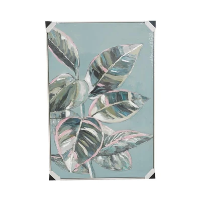Gambar Informa Lukisan Kanvas Handmade Oil Paint Leaves 82.5x122.5 cm - Mix