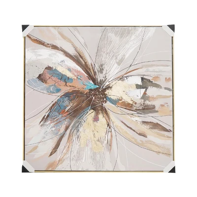 Gambar Informa Lukisan Kanvas Handmade Oil Paint Flower 102.5x102.5 cm V1 - Mix