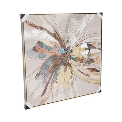 Gambar Informa Lukisan Kanvas Handmade Oil Paint Flower 102.5x102.5 cm V1 - Mix