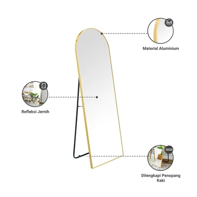 Gambar Informa Cermin Lantai Aluminium Arch 50x150 cm - Gold