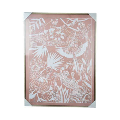 Gambar Informa Hiasan Dinding 60x80x4 Cm Canvas Print Jungle Xc36 - Pink