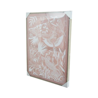 Gambar Informa Hiasan Dinding 60x80x4 Cm Canvas Print Jungle Xc36 - Pink